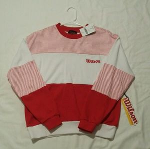 Forever 21 Wilson White Pink Red sweatshirt